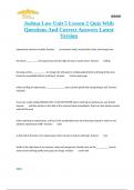 Joshua Law Unit 5 Lesson 2 Quiz With Questions And Correct Answers Latest Version