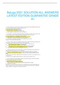 Baluga 2021 SOLUTION ALL ANSWERS LATEST EDITION GUARANTEE GRADE A+