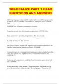 WELOCALIZE PART 1 EXAM QUESTIONS AND ANSWERS