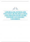 C458 HEALTH, FITNESS AND  WELLNESS (HLTH 1010) LATEST  AND UPDATED STUDY GUIDE  WESTERN GOVERNORS’  UNIVERSITY 