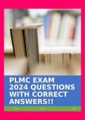 PLMC EXAM 2024 QUESTIONS WITH CORRECT ANSWERS!!