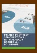 PALMER POST TEST | 100 QUESTIONS | WITH ALREADY GRADED A+ SOLUTIONS!!