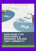 AGM EXAM 4 MC QUESTIONS & ANSWERS SOLVED 100% CORRECT!!