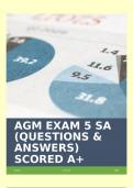 AGM EXAM 5 SA (QUESTIONS & ANSWERS) SCORED A+