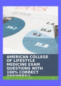 AMERICAN COLLEGE OF LIFESTYLE MEDICINE EXAM QUESTIONS WITH 100% CORRECT ANSWERS!!