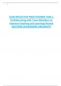 D182 REFLECTIVE PRACTITIONER TASK 1  (Collaborating with Team Members to  Improve Teaching and Learning) Passed  WESTERN GOVERNORS UNIVERSITY