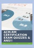 ACM-RM CERTIFICATION EXAM QUIZZES & ANS!!