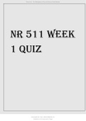 NR 511 Week 1 Quiz 2021