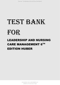 NURSING CARE MANAGEMENT 6TH EDITION HUBER.