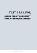 TEST BANK FOR BURNS PEDIATRIC PRIMARY CARE 7TH EDITION DAWN LEE.