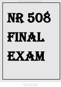 NR 508 Final Exam 2020