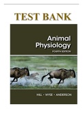 ANIMAL PHYSIOLOGY 4TH EDITION TEST BANK BY HILLS, WYSE, ANDERSON