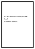 BUS 201 Ethics and Social Responsibility Quiz 5 Principles of Marketing 2021 Answered.