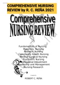 Exam (elaborations) COMPREHENSIVE NURSING REVIEW by R. C. REÑA 2021 