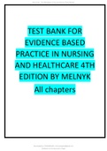 Evidence-Based Practice in Nursing & Healthcare 4th Edition Melnyk, Fineout-Overholt