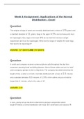 MATH 225N Week 5 Assignment; Applications of the Normal Distribution - Excel