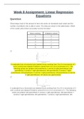 MATH 225N Week 8 Assignment; Linear Regression Equations