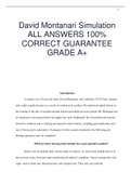 David Montanari Simulation ALL ANSWERS 100% CORRECT GUARANTEE GRADE A+