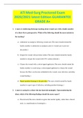 ATI Med-Surg Proctored Exam 2020/2021 latest Edition GUARANTEE GRADE A+