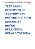 Test Bank - Principles of Anatomy and Physiology, 12th Edition, by Bryan Derrickson, Gerald  Tortora