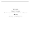 TEST BANK PATHOPHYSIOLOGY THE BIOLOGIC BASIS FOR DISEASE IN ADULTS AND CHILDREN 8th Edition Kathryn L. McCance, Sue E. Huether (questions and answers solution) Portage Learning