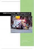 AEMCA Exam Prep. - With Questions & All Accurate Answers (Rated A+)