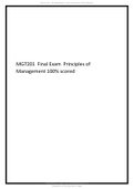 MGT201 Final Exam Principles of Management 100% scored