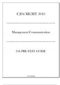 (WGU C204) MGMT 5010 Management Communication - OA Pre Test Guide 20242025.