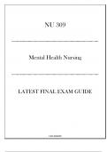 (HU) NU 309 - Mental Health Nursing - Latest Final Exam Guide 20242025.