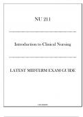 (HU) NU 211 - Introduction to Clinical Nursing - Latest Midterm Exam Guide 20242025