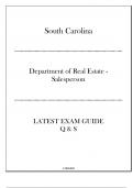 South Carolina DRE Salesperson Exam - Latest Guide with Q & S 2024