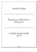 North Carolina DRE Salesperson Exam - Latest Guide with Q & S 2024