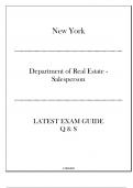 New York DRE Salesperson Exam - Latest Guide with Q & S 2024.