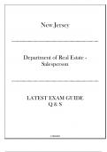 New Jersey DRE Salesperson Exam - Latest Guide with Q & S 2024.