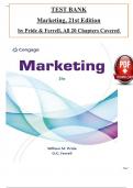 Test Bank for Marketing, 21st Edition by Pride & Ferrell, ISBN: 9780357984260, All 20 Chapters Covered, Verified Latest Edition