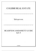 Colibri Real Estate - SC Salesperson - Readiness Assessment Guide with Q & S 2024