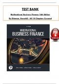 Test Bank for Multinational Business Finance 16th Edition By (Eiteman/Stonehill/Moffett), ISBN: 9780137496013, All 18 Chapters Covered, Verified Latest Edition