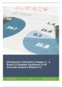 Introductory Chemistry Chapter 1 - 4 Exam || Complete Questions & All Accurate Answers (Rated A+)