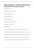 IMSA Chemistry - Periodic Table Review Exam And All Correct Answers.