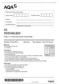 AQA AS PSYCHOLOGY Paper 1  QUESTION PAPER  MAY 2024 (7181-1) Introductory topics in psychology