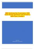 MBE Multistate Bar Examination 2025 Exam Review Questions and Answers | 100% Pass | Graded +