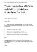 Wong's Nursing Care of Infants and Children 11th Edition Hockenberry Test Bank