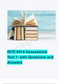 ISYE 6414 Assessment Test 1: with Questions and Answers LATEST