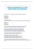 WATER TREATMENT OIT TEST QUESTIONS AND ANSWERS