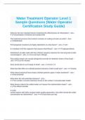 WATER TREATMENT OIT TEST QUESTIONS AND ANSWERS