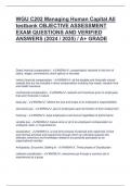 WGU C202 Managing Human Capital All testbank OBJECTIVE ASSESSMENT EXAM QUESTIONS AND VERIFIED ANSWERS (2024 / 2025) / A+ GRADE