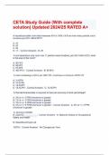 CETA Study Guide (With complete solution) Updated 2024/25 RATED A+