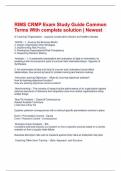 RIMS CRMP Exam Study Guide Common Terms With complete solution | Newest