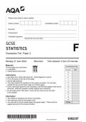 AQA GCSE Statistics 8382 2F question paper Statistics  17June 2024