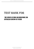 Test Bank for the Science of Mind and Behaviour 2nd Australian Edition by Passer